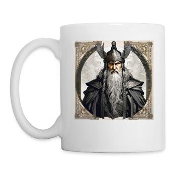 Proud Viking with Raven Helmet - Mug - white - Left