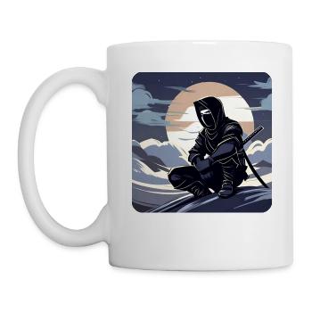 Geheimnisvoller Ninja Krieger - Tasse - Weiß - Links