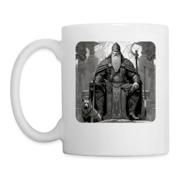 Stolzer Wikinger Krieger Germane mit Schwert - Tasse - Weiß - Links