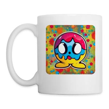 Psychedelisches Motiv Smiley - Tasse - Weiß - Links