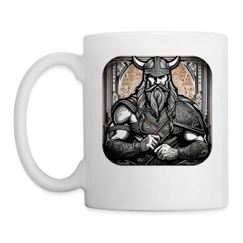 Fier guerrier viking germanique - Mug blanc - blanc - Gauche