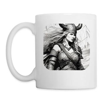 Stolze Wikingerin Germanin Schildmaid - Tasse - Weiß - Links