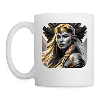 Fière Viking Germanin Shieldmaiden en or - Mug blanc - blanc - Gauche