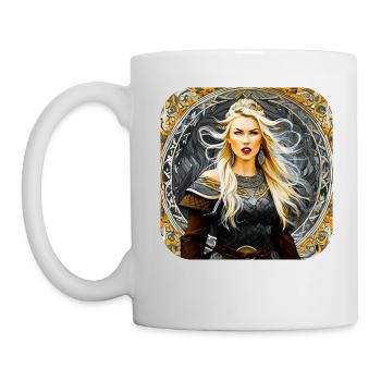 Proud Viking Germanin Shieldmaiden - Mug - white - Left