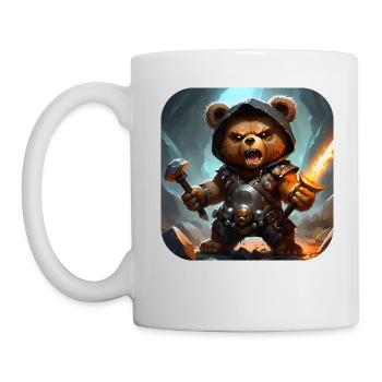 Heavy Metal Teddy Bär mit E-Gitarre - Tasse - Weiß - Links