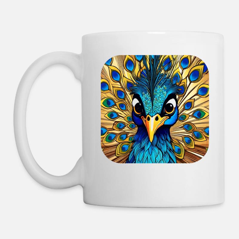 Niedlicher Pfau II - Tasse - Weiß