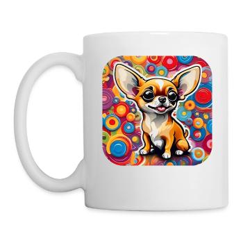 Niedlicher kleiner Chihuahua Hund im Comic Style - Tasse - Weiß - Links