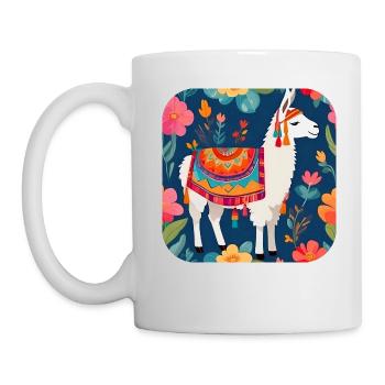 Cooles Lama - Tasse - Weiß - Links