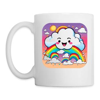 Cute cloud with rainbow - Mug - white - Left