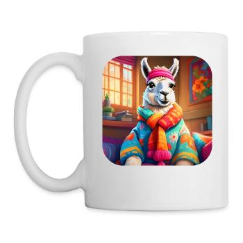 Lama d’hiver frais et confortable - Mug blanc - blanc - Gauche