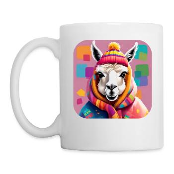 Lama d’hiver cool et confortable - Mug blanc - blanc - Gauche