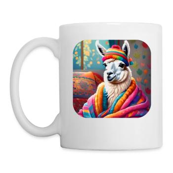 Lama d’hiver cool et confortable - Mug blanc - blanc - Gauche