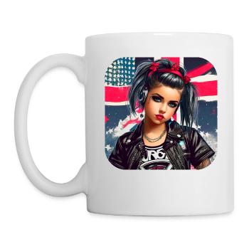 Fille Punk Cool - Mug blanc - blanc - Gauche