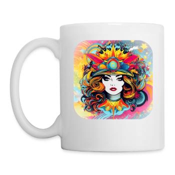 Motif psychédélique Femme - Mug blanc - blanc - Gauche