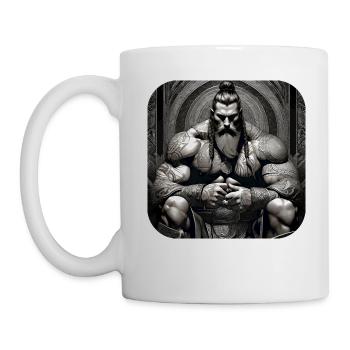 Fier guerrier viking germanique - Mug blanc - blanc - Gauche