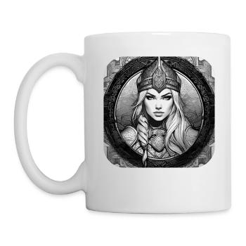 Stolze Wikingerin Germanin Schildmaid - Tasse - Weiß - Links