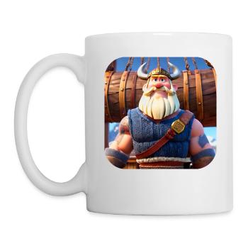 Niedliches Wikinger im Comic Style - Tasse - Weiß - Links