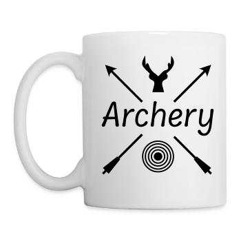 archery logo schwarz - Tasse - Weiß - Links