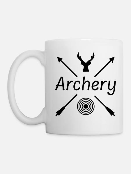 archery logo schwarz - Tasse - Weiß