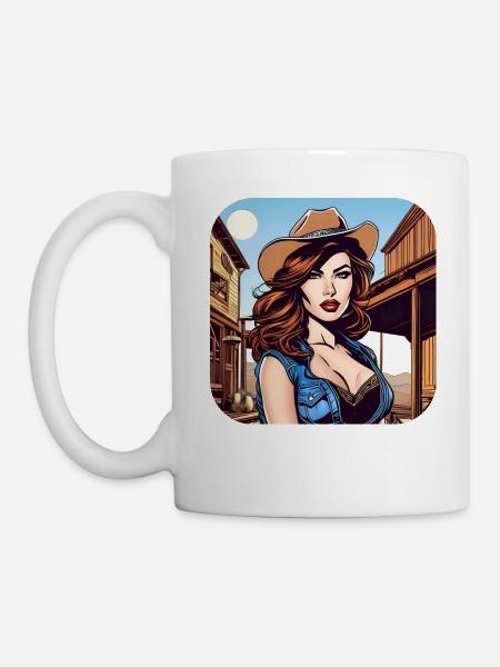 Fille de l’Ouest cool - Mug blanc - blanc