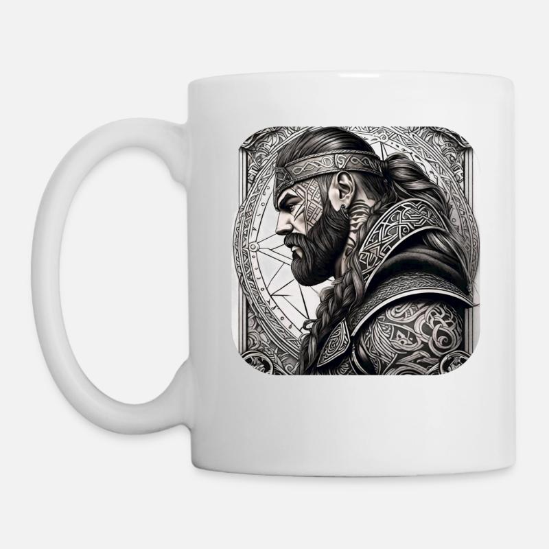 Fier guerrier viking germanique - Mug blanc - blanc