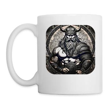 Fier guerrier viking germanique - Mug blanc - blanc - Gauche