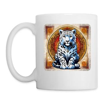 Mystical Motif Mysterious Snow Leopard - Mug - white - Left