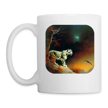 Mystical Motif Mysterious Snow Leopard - Mug - white - Left