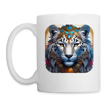 Motif mystique Mystérieux léopard des neiges - Mug blanc - blanc - Gauche