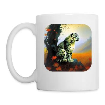 Mystical Motif Mysterious Snow Leopard - Mug - white - Left