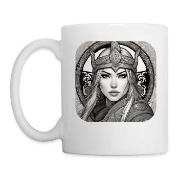 Stolze Wikingerin Germanin Schildmaid - Tasse - Weiß - Links