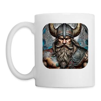 Fier guerrier viking germanique - Mug blanc - blanc - Gauche
