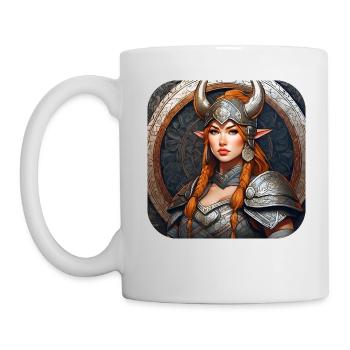 Stolze Wikingerin Germanin Schildmaid - Tasse - Weiß - Links