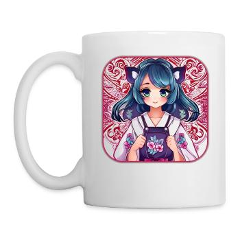 Jolie fille d’anime - Mug blanc - blanc - Gauche