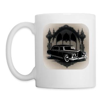Corbillard Vintage cool - Mug blanc - blanc - Gauche