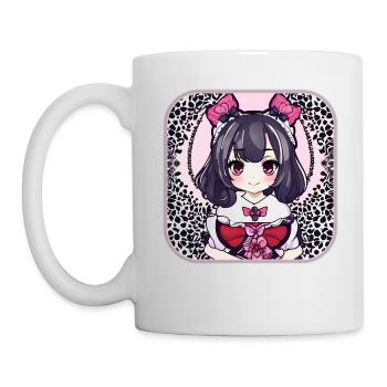 Jolie fille d’anime - Mug blanc - blanc - Gauche