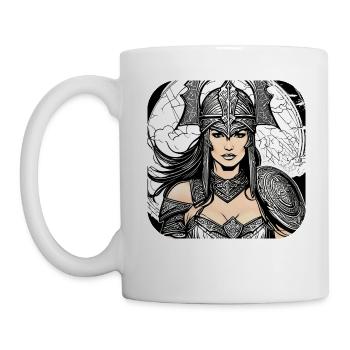 Stolze Wikingerin Germanin Schildmaid - Tasse - Weiß - Links
