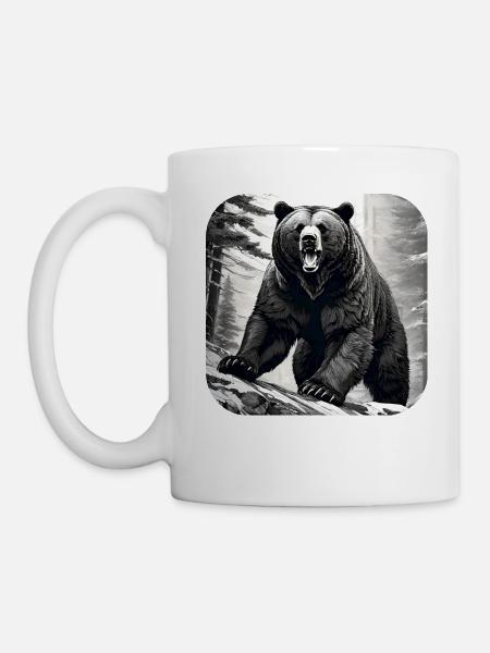 Stolzer brüllender Bär - Tasse - Weiß