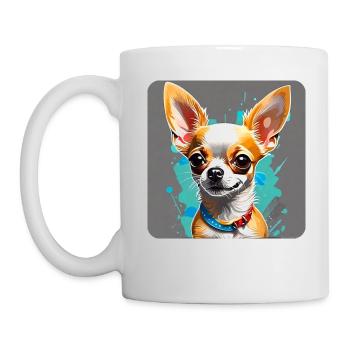 Niedlicher kleiner Chihuahua Hund im Comic Style - Tasse - Weiß - Links