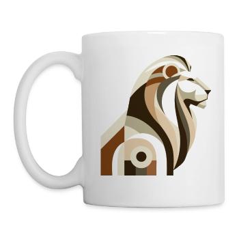 Lion abstrait - Mug blanc - blanc - Gauche