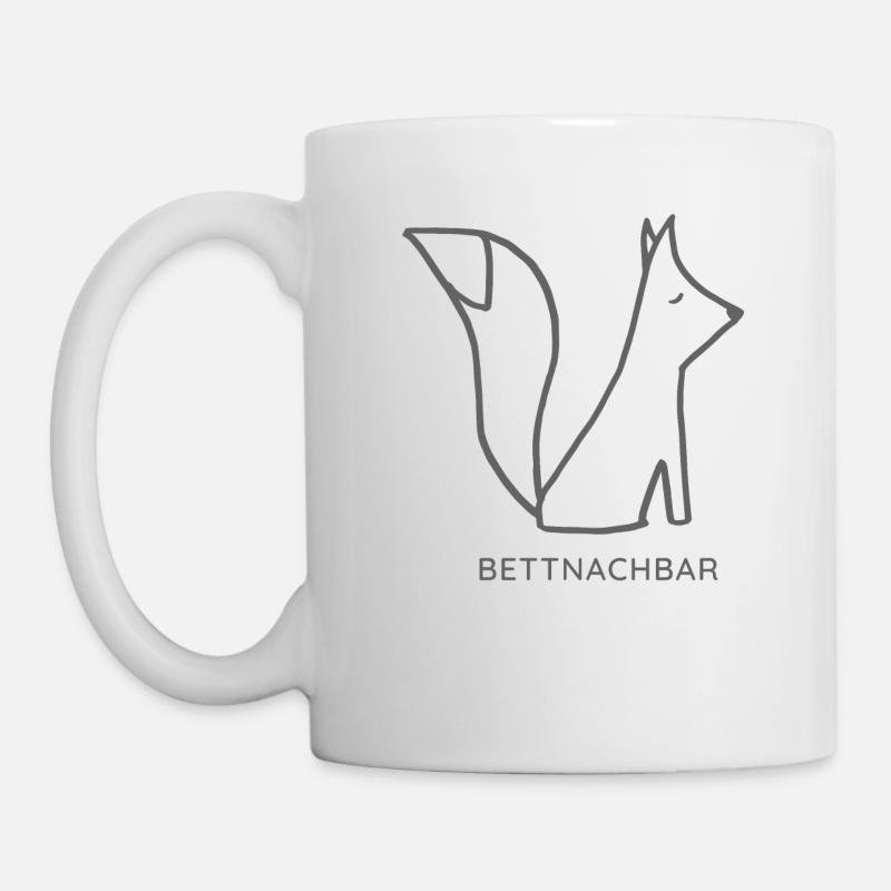 Bettnachbar Fuchs links - Tasse - Weiß