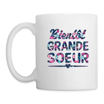 Bientôt grande soeur future grande soeur - Mug blanc - blanc - Gauche