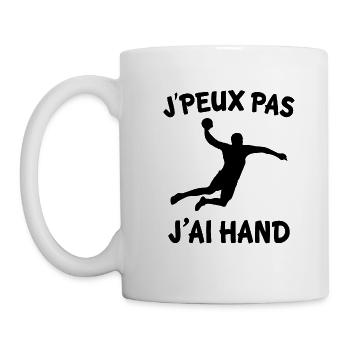 J'peux pas j'ai hand t-shirt pour handball - Mug blanc - blanc - Gauche