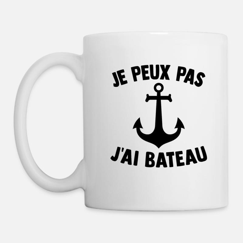 Je peux pas j'ai bateau - Mug blanc - blanc