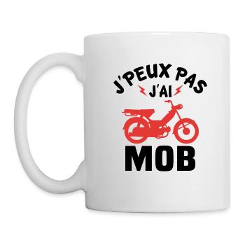 j'peux pas j'ai mob mobylette cyclomoteur - Mug blanc - blanc - Gauche