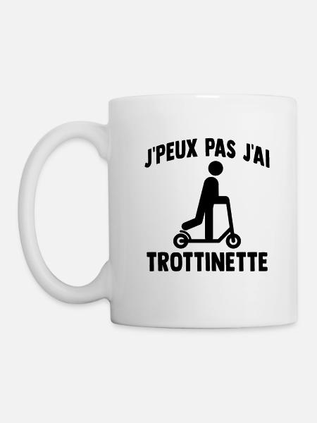j'peux pas j'ai trottinette humour trottinette - Mug blanc - blanc