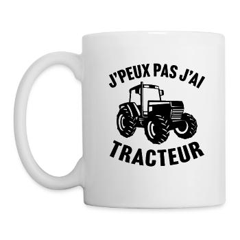 j'peux pas j'ai tracteur cadeau pour agriculteur - Mug blanc - blanc - Gauche