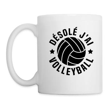 désolé j'ai volleyball - Mug blanc - blanc - Gauche