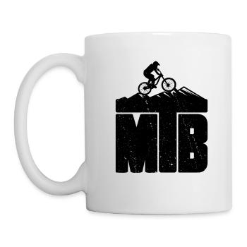 Mountainbike T-Shirt Mountainbike - Tasse - Weiß - Links