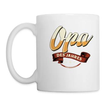Family Design Opa des Jahres - Tasse - Weiß - Links